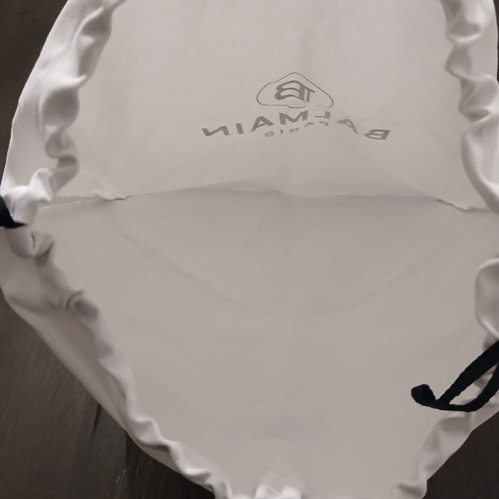 Balmain Paris Circle B White Logo Dust Bag Storage Cover Drawstring Bag Medium - Picture 8 of 9